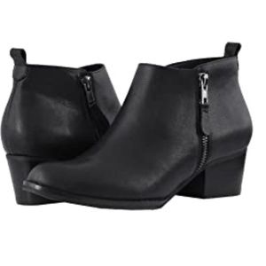 Womens Baxy Black Leather ankle boots size 9W (D)